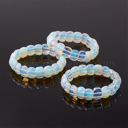 Bracelets élastiques en perles opalite BJEW-G489-06-1