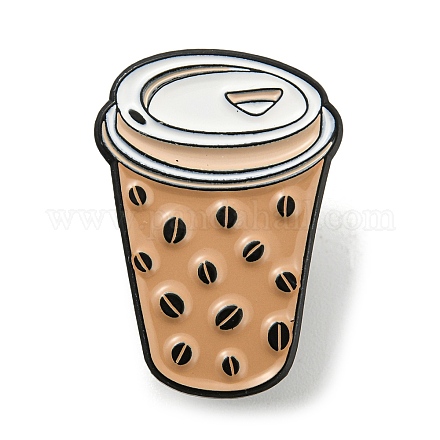 Tasse de boisson chaude avec des épingles en émail en forme de grain de café JEWB-K016-09B-EB-1