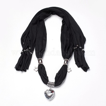 Ткань кулон шарф ожерелья NJEW-K111-06B-1