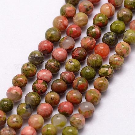 Chapelets de perles en unakite naturelle G-K146-29-3mm-1