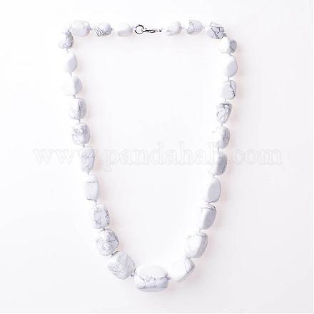 Howlite Graduated Beads Necklaces NIEW-F118-A07-1