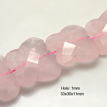 Natural Rose Quartz Beads Strands G-G217-33x30mm-06-1