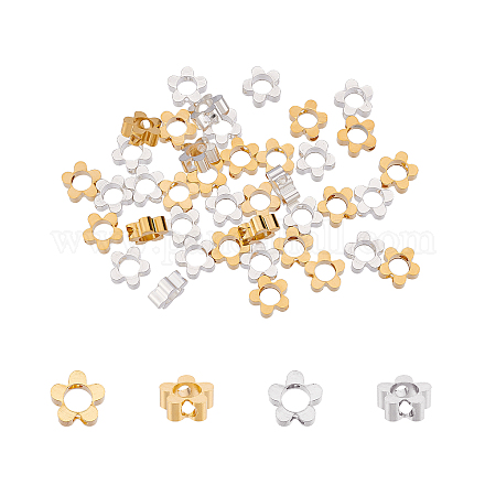 Superfindings 40 pièces 2 couleurs placage en rack cadres de perles en laiton écologiques KK-FH0004-05-1