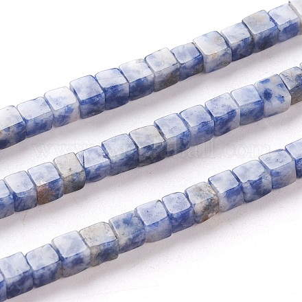 Natürliche blaue Fleck Jaspis Perlen Stränge G-F631-K06-1