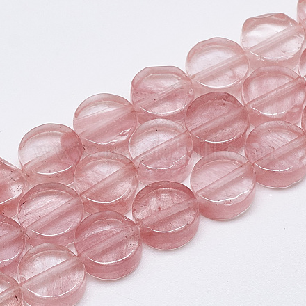 Chapelets de perles en verre de quartz de cerise G-T122-03R-1