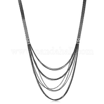 Messing abgestufte Ketten lange Halsketten für die Dame NJEW-BB00446-1