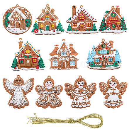 1 комплект рождественских пластиковых подвесок DIY-SC0026-46B-1