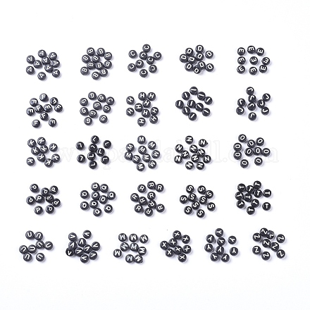 Ensembles de perles acryliques opaques alphabet SACR-X0015-05-1