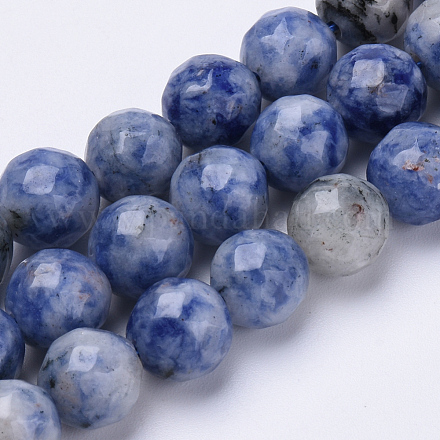 Brins naturels de perles de sodalite du Brésil G-S281-10-6mm-1
