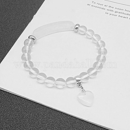 Bracelets extensibles à breloques en cristal de quartz naturel pour femmes et hommes JX9196-4-1