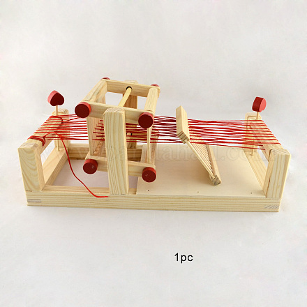 糸とシャトルの木材編み織機  ベージュ  300x130x120mm TOOL-R059-02-1
