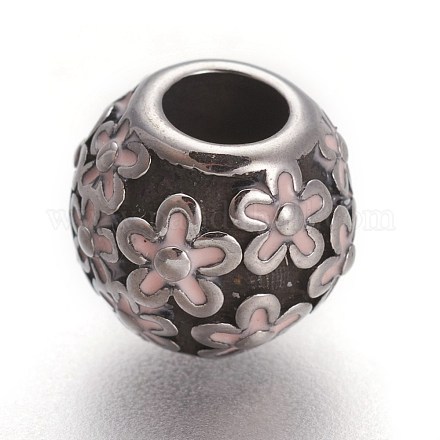Retro 304 Stainless Steel European Beads OPDL-L013-05AS-1