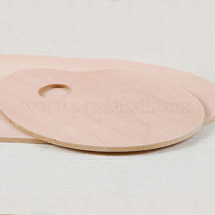 木製のカラーパレット  オーバル  ブルゴーニュ  20x30cm WOOD-WH0115-18-1