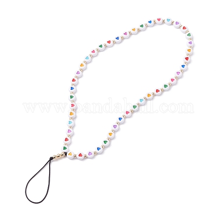 Opaque Acrylic Beads Mobile Straps HJEW-JM00590-01-1