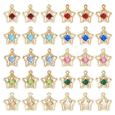 50 pièces pendentifs en strass 10 couleurs IFIN-TA0001-53-1
