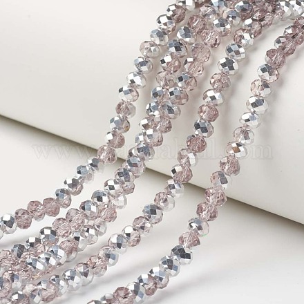 Electroplate Transparent Glass Beads Strands EGLA-A034-T8mm-M08-1