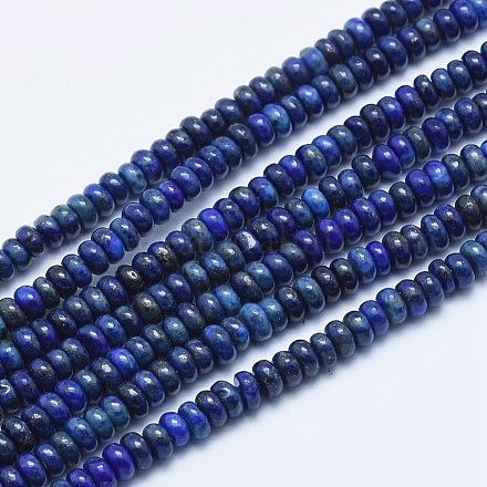 Abalorios de lapislázuli naturales hebras G-E444-22-4mm-1