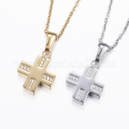 304 Stainless Steel Pendant Necklaces NJEW-G287-07-1
