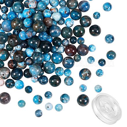 Perles rondes en apatite naturelle de grade ab pour kit de fabrication de bracelet à bricoler soi-même DIY-SZ0006-82A-1