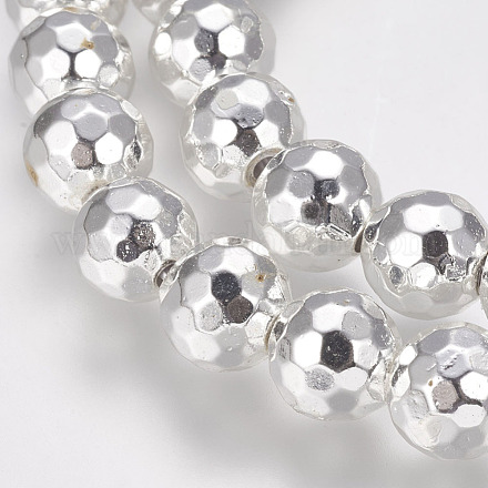 Chapelets de perle en hématite synthétique sans magnétique de grade AA X-G-G652-15S-1