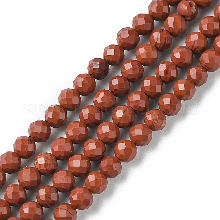 Chapelets de perles en jaspe rouge naturel G-F748-H01-02-1