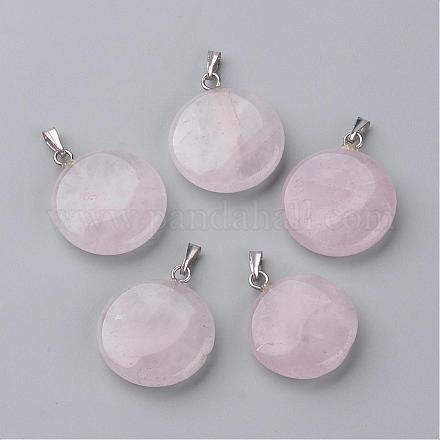 Pendentifs de quartz rose naturel G-S214-20-1