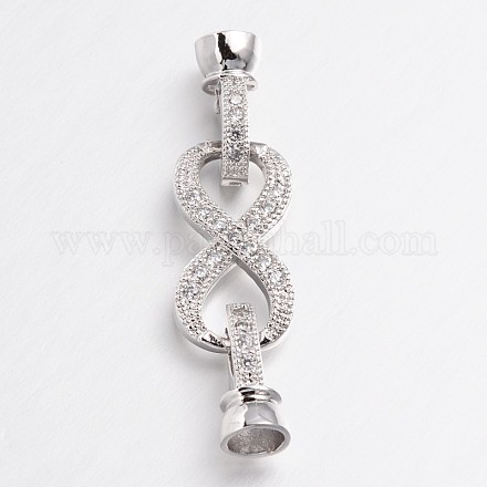 Infinity Brass Micro Pave Cubic Zirconia Fold Over Clasps ZIRC-L036-02P-FF-1