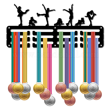 CREATCABIN Ice Skating Medal Holder Medal Hanger Display Rack Sports Metal Hanging Iron Small Mount Decor Awards for Wall Home Badge Race Running Gymnastics Swimming Medalist Black 11.4 x 5.1 Inch ODIS-WH0055-005-1