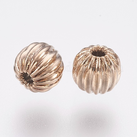 Perlas de latón corrugado KK-K224-06G-1