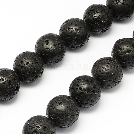 Fili di perle di roccia lavica naturale G-R193-18-12mm-1