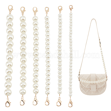 Pandahall elite 6 piezas 6 estilo resina imitación perla cadena con cuentas monedero correa extensores FIND-PH0009-60-1