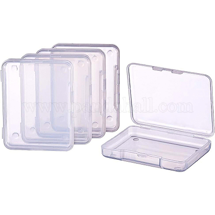 Benecreat 18 paquete de almacenamiento de cuentas de plástico transparente rectangular con tapas abatibles para artículos CON-BC0004-64-1