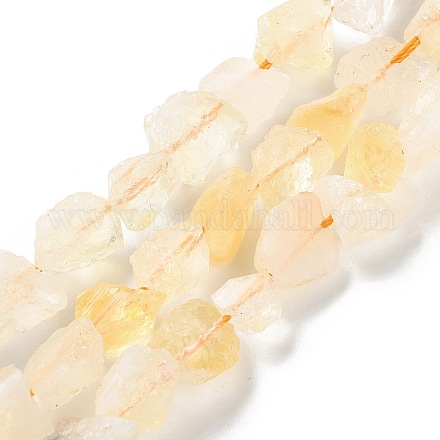 Hilos de perlas de citrina naturales ásperos crudos G-B065-C11-1