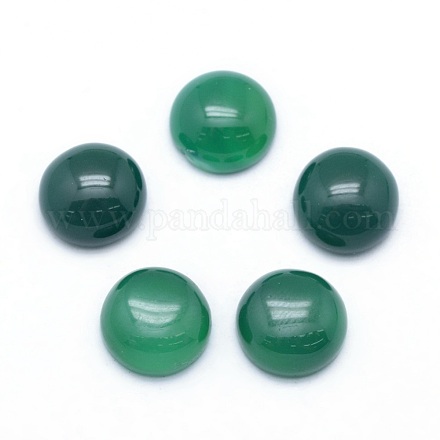 Cabochons d'agate d'onyx vert naturel X-G-P393-R43-10mm-1