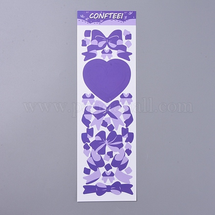 Fogli adesivi decorativi con motivo bowknot e cuore DIY-L037-G05-1