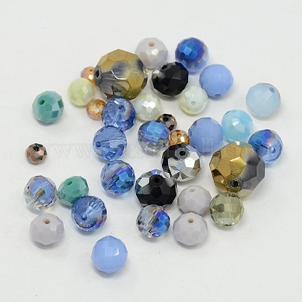 Mixed Faceted Round Glass Beads GLAA-X0001-1