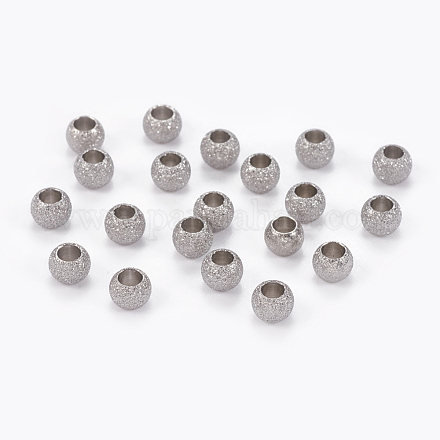304 Stainless Steel Textured Beads STAS-I081-4mm-04P-1