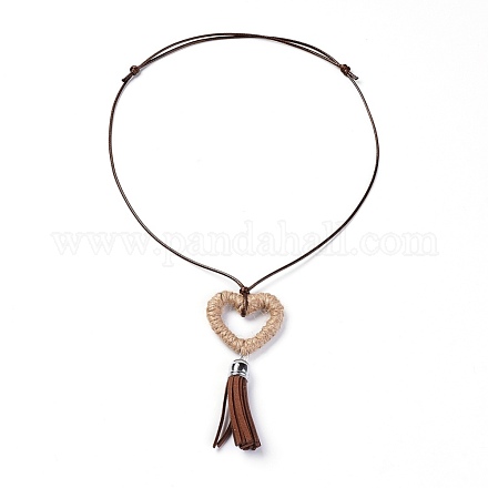 Ожерелья с подвесками из полиэстера NJEW-JN02328-03-1