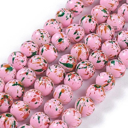 Fili di perle di vetro verniciate opache da forno GLAA-L024-D-24-1