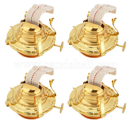 CHGCRAFT 4Sets Oil Lamp Burner Brass Plated Oil Lamp Replacement with Cotton Wicks for Replacement Fiberglass Torch Wicks Windproof Oil Lamp Accessories FIND-WH0110-791-1