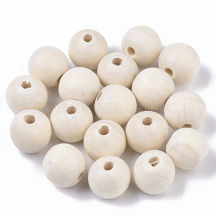 Unfinished Natural Wood Beads X-WOOD-S651-A16mm-LF-1