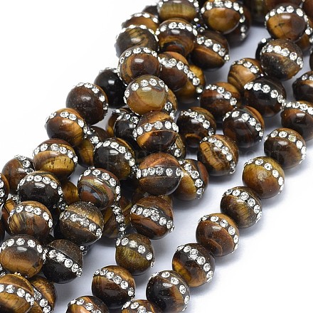 Chapelets de perles d'œil de tigre naturel G-F604-12-10mm-1
