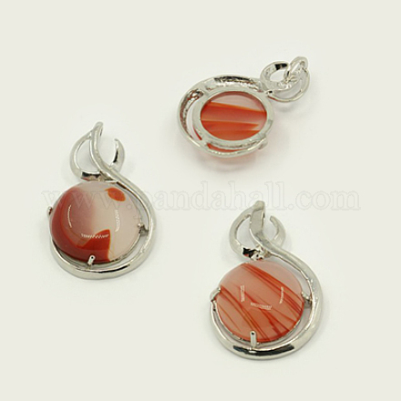 Natural Red Agate Pendants G-J056-12-1