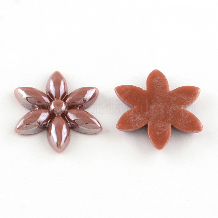 Pearlized Plated Opaque Glass Cabochons PORC-R037-10x10-04-1