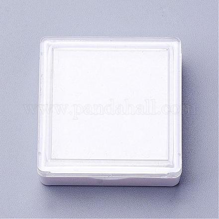 プラスチックアクセサリー箱  スポンジで  正方形  透明  3.95x3.95x1.55cm OBOX-D003-02-1