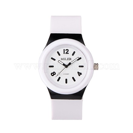 304 relojes de pulsera de cuarzo de silicona de acero inoxidable para niños WACH-N016-02-1