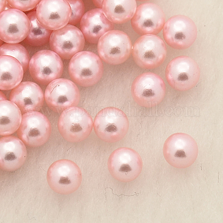 Sin agujero abs imitación de perlas de plástico redondo perlas MACR-F033-4mm-18-1