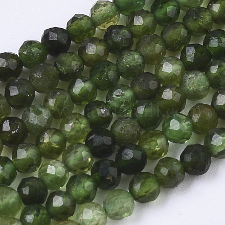 Brins de perles de tourmaline verte naturelle G-R462-021A-1