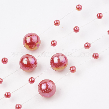 Hilo de guirnalda de cuentas de perlas de imitación de plástico abs AJEW-S071-01B-1