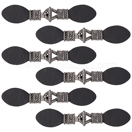 Fingerinspire 6 paire de porte-clip pour cardigan à coudre sur des boucles en cuir FIND-FG0001-89-1